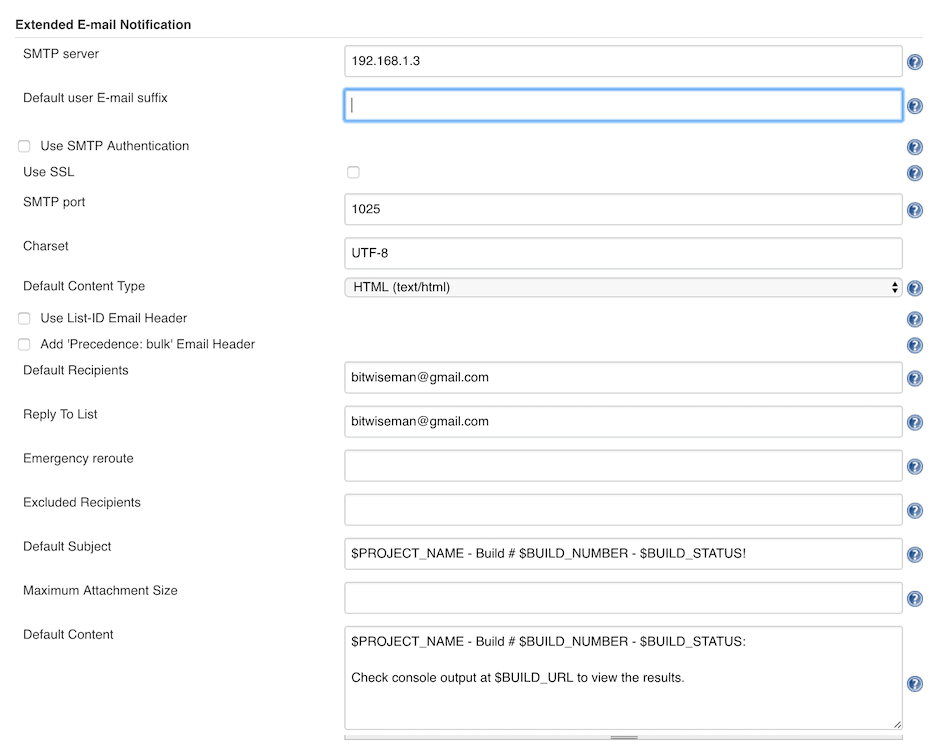 Email Configuration