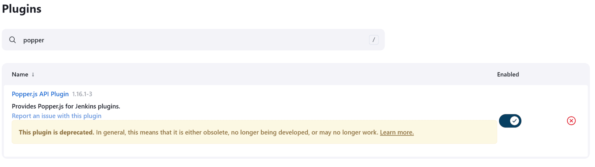 popper can be uninstalled
